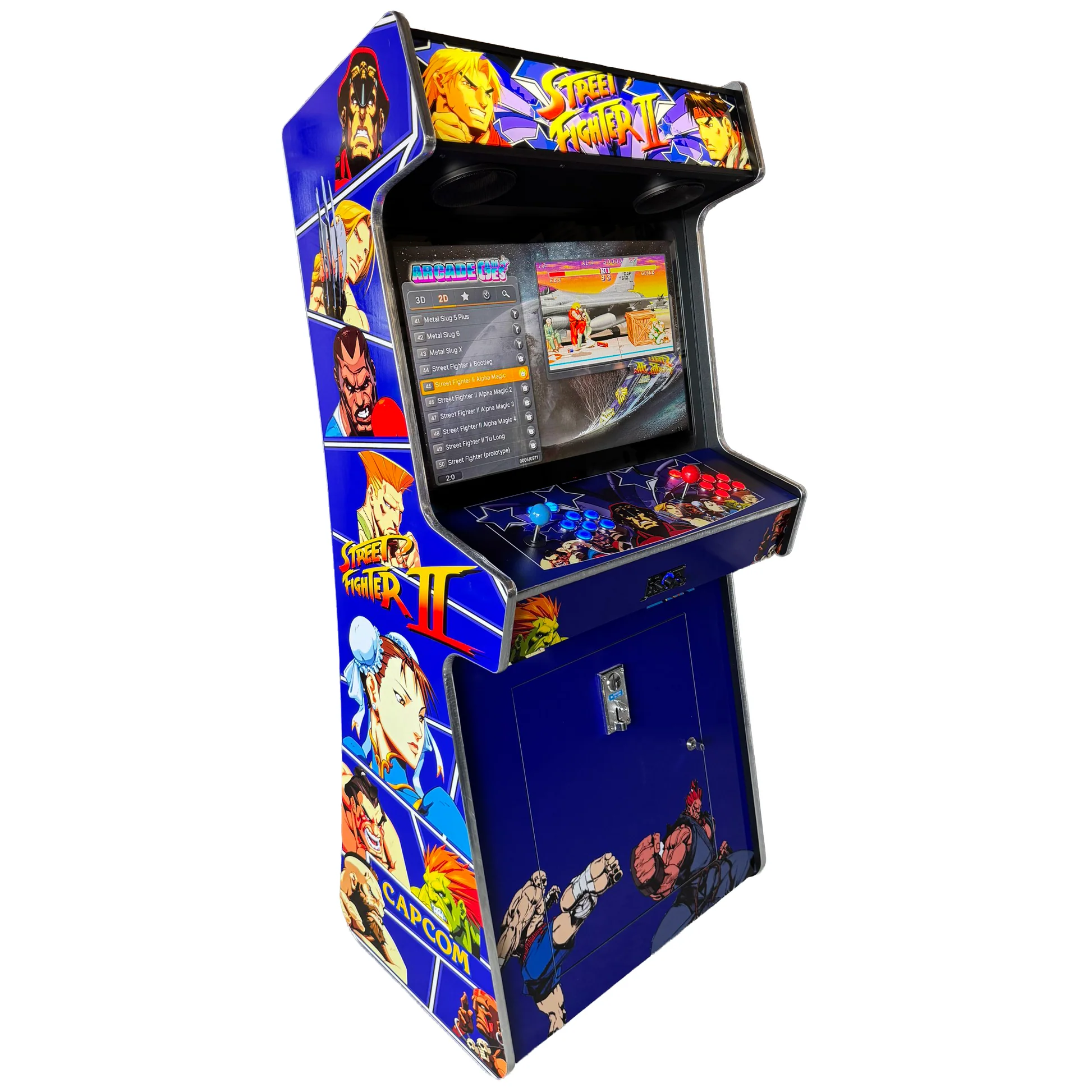 32″ LCD 2 Player Slim Upright Arcade Machine - SF II