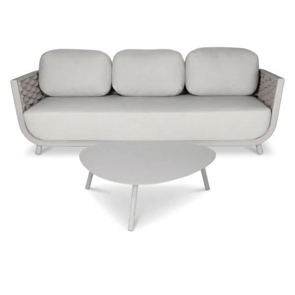 Allure 4pc Lounge Set in Fawn with Dune Spunpoly Cushions and Olefin Rope