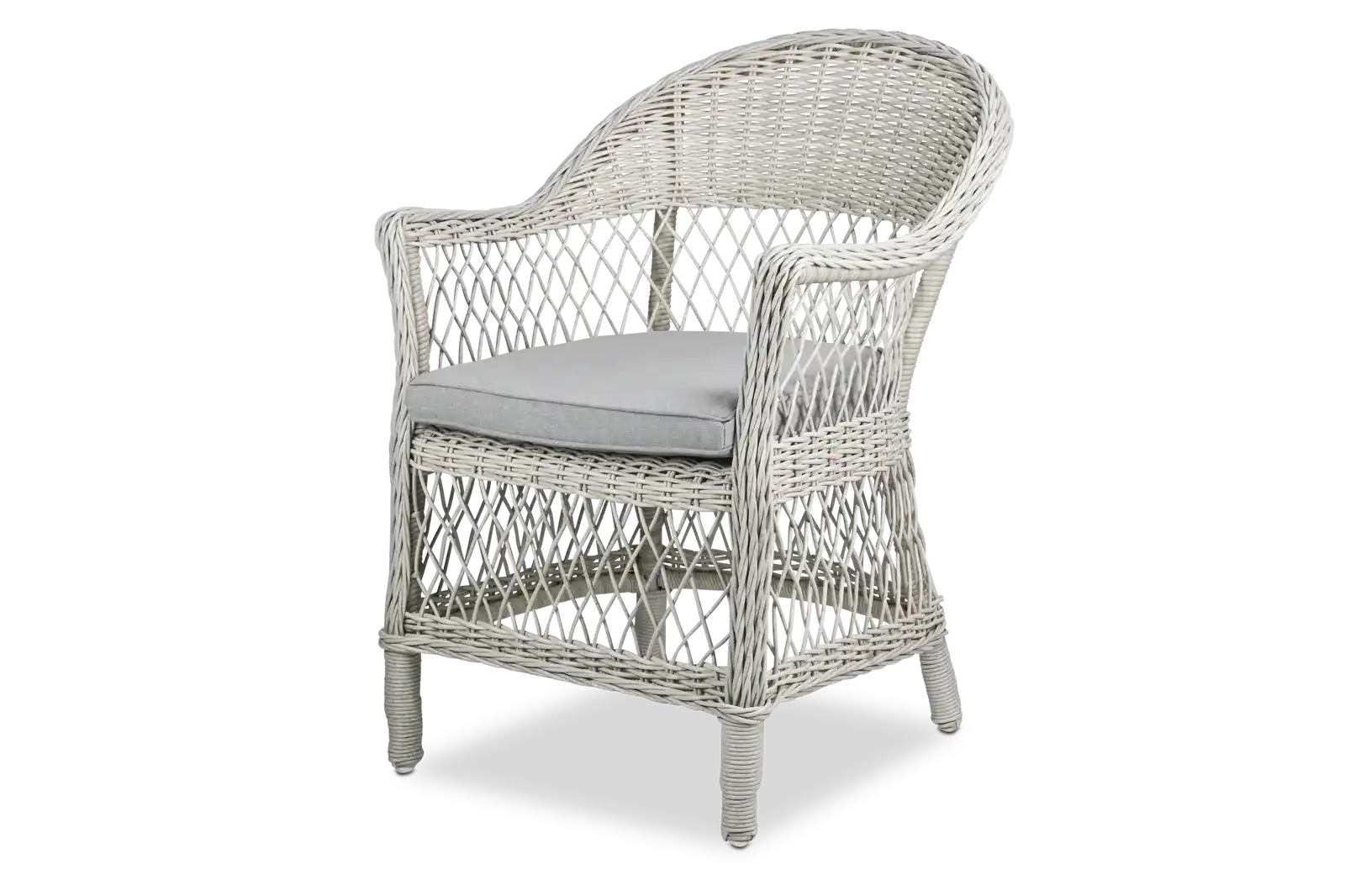 Bahamas Square Cafe 5 Piece Outdoor Setting in Arctic White with Wicker Chairs - Image 2