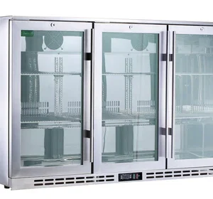 Rhino Stainless Steel 3 Door Heated Glass Bar Fridge Model SG3H-HD - Model SG3H-HD
