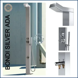 Bondi Silver ADA 316L Marine Grade Stainless Steel Outdoor Pool Shower, WATERMARK REGISTERED